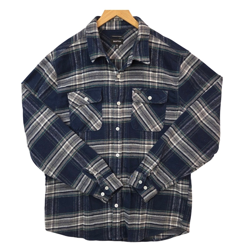 Brixton Mens Moonlit Ocean Plaid Flannel Bowery Shirt XL Gray Blue
Work Outdoor